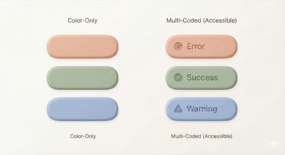 色だけに頼らない表現 (Color Independence)